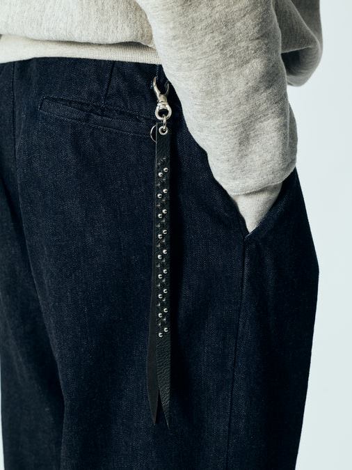 小物 CALEE Round&Pyramid studsleatherkey CALEE 】 ROUND & PYRAMID STUDS LEATHER SHORT KEY RING