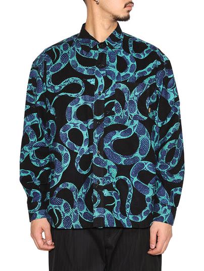 CALEE 「PRINT NEL L/S SH <SNAKE PATTERN>」 フランネルシャツ