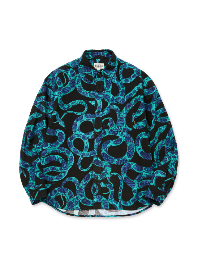 トップス CALEE SNAKE PATTERN SH LIMITED BLK XL CALEE - R/P ALLOVER SNAKE PATTERN SH ＜LIMITED＞ (BLACK