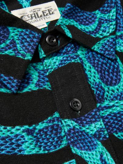 CALEE 「PRINT NEL L/S SH <SNAKE PATTERN>」 フランネルシャツ