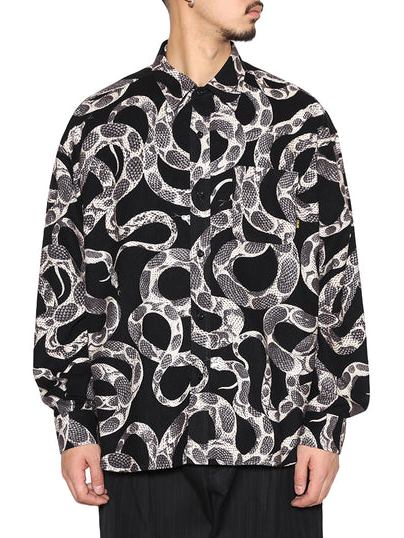 CALEE 「PRINT NEL L/S SH <SNAKE PATTERN>」 フランネルシャツ