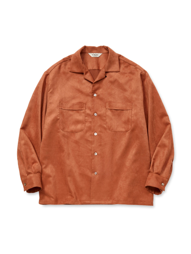 CALEE 「FAUX SUEDE SH」 フェイクスウェード オープンカラーシャツ