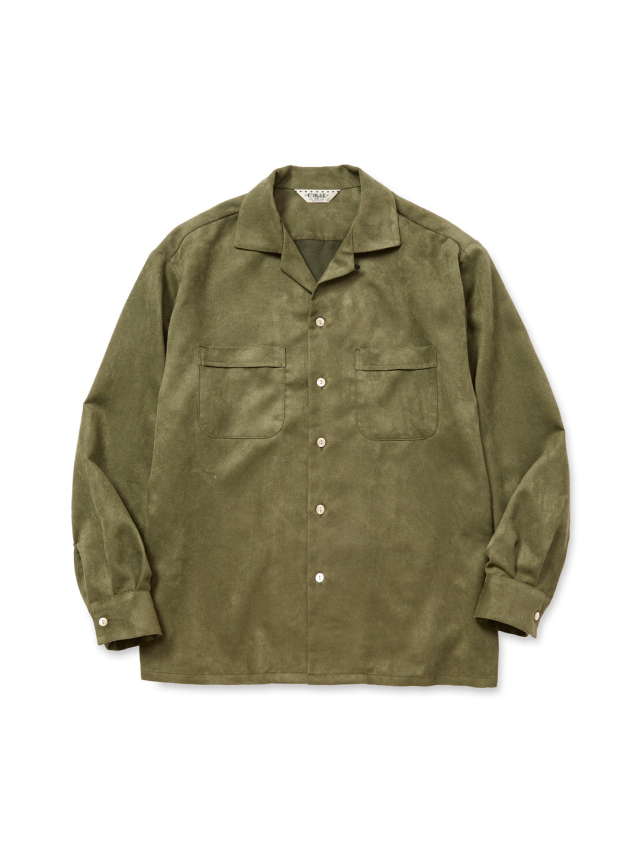 CALEE 「FAUX SUEDE SH」 フェイクスウェード オープンカラーシャツ