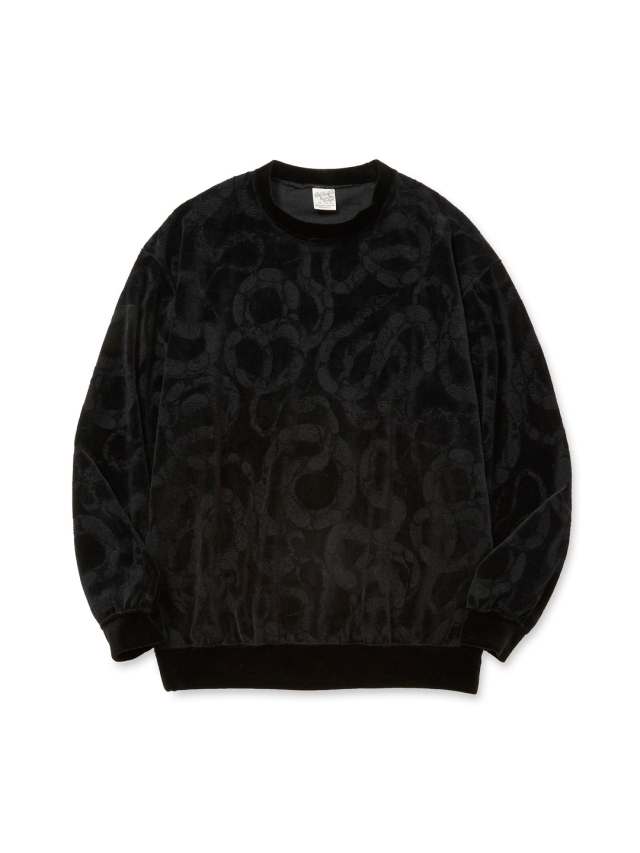 CALEE 「JQ VELOUR CREW NECK CS ＜SNAKE PATTERN