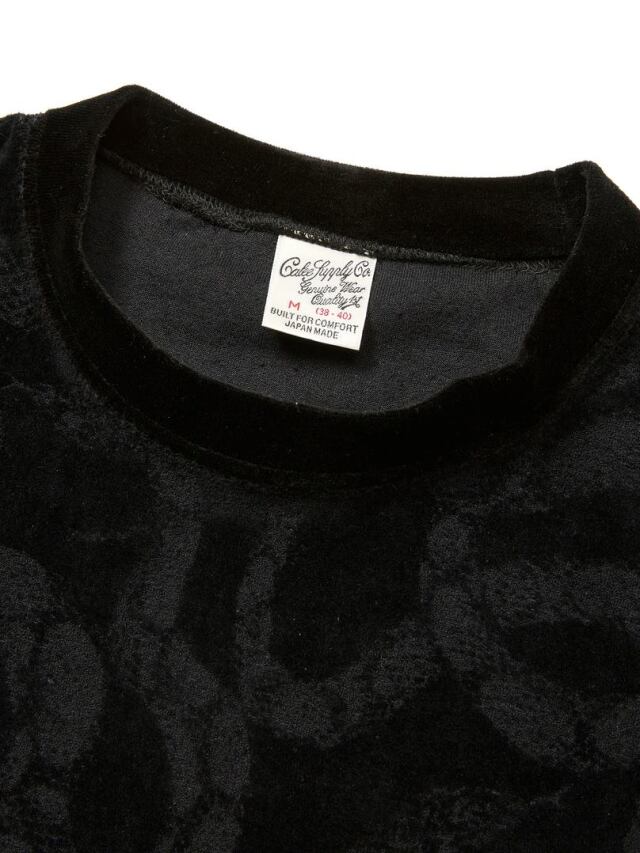 VINCENT J　ノーカラージャケット　ベロア　レース花柄　BLK 麻調メッシュノーカラーショートジャケット｜BIGI online store