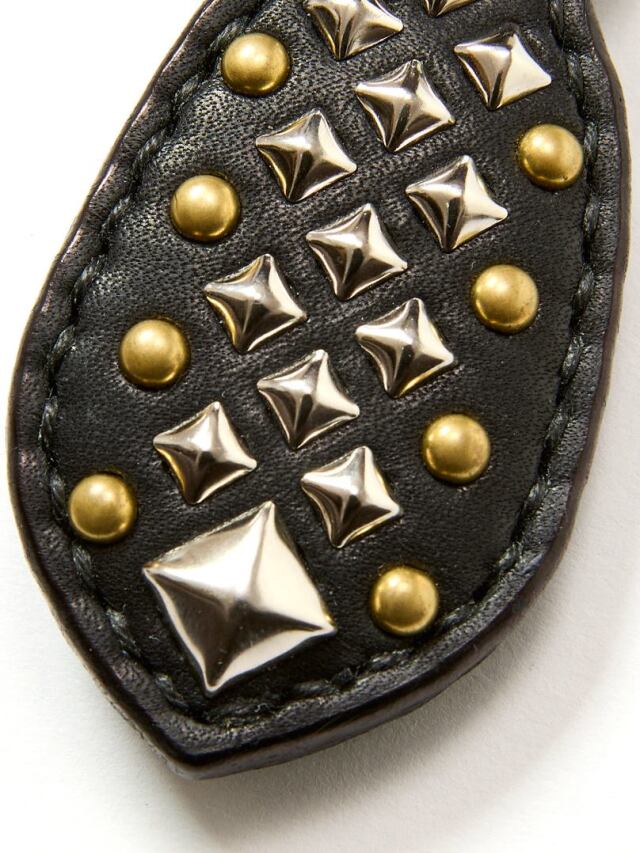 CALEE スタッズレザーキーリング CALEE - STUDS LEATHER KEY RING (BLACK) / スタッズ レザー