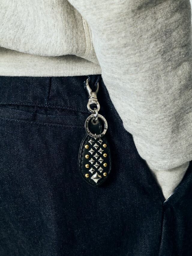 CALEE 「STUDS LEATHER RUGGED KEY RING」 スタッズレザーキーリング