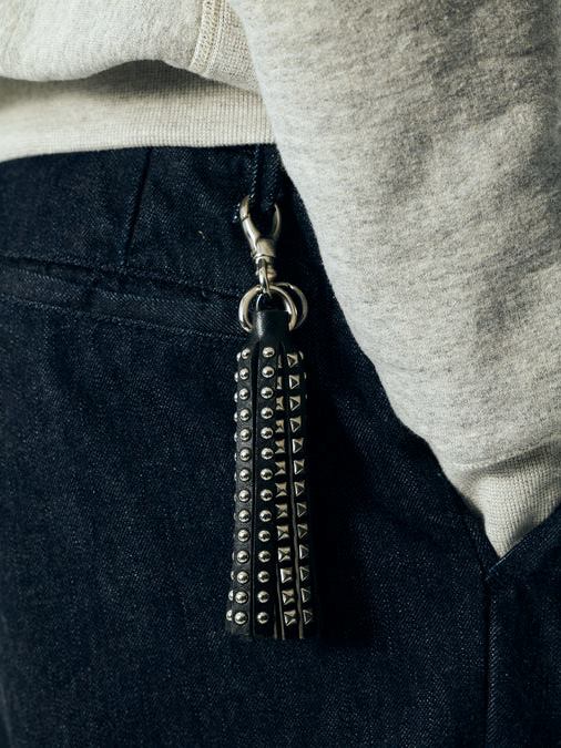CALEE 「STUDS LEATHER TASSEL KEY RING」 スタッズレザーキーリング
