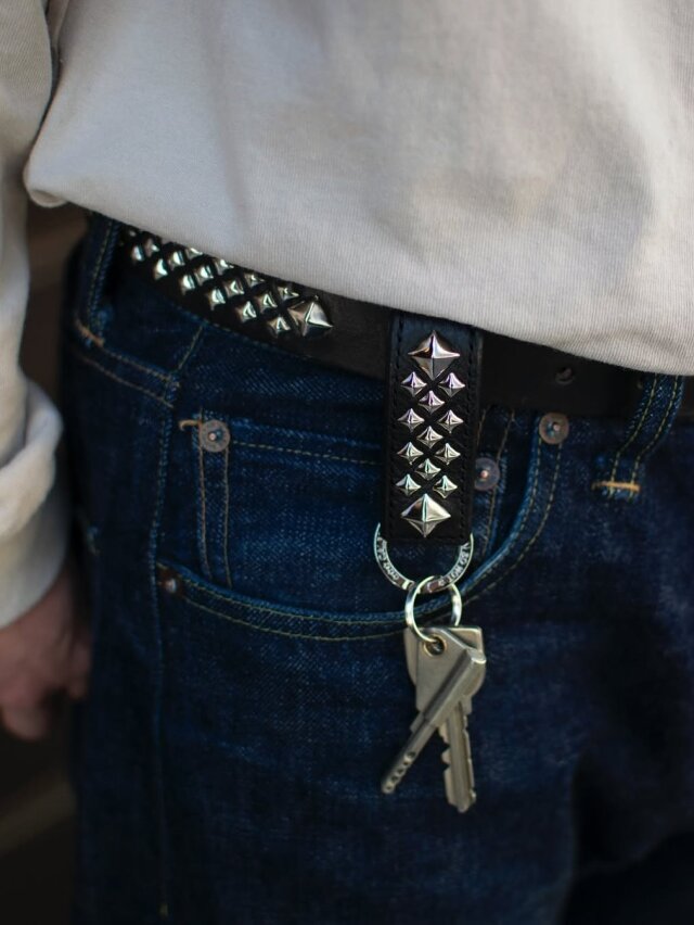 CALEE 「STUDS LEATHER SNAP KEY RING」 スタッズレザーキーリング