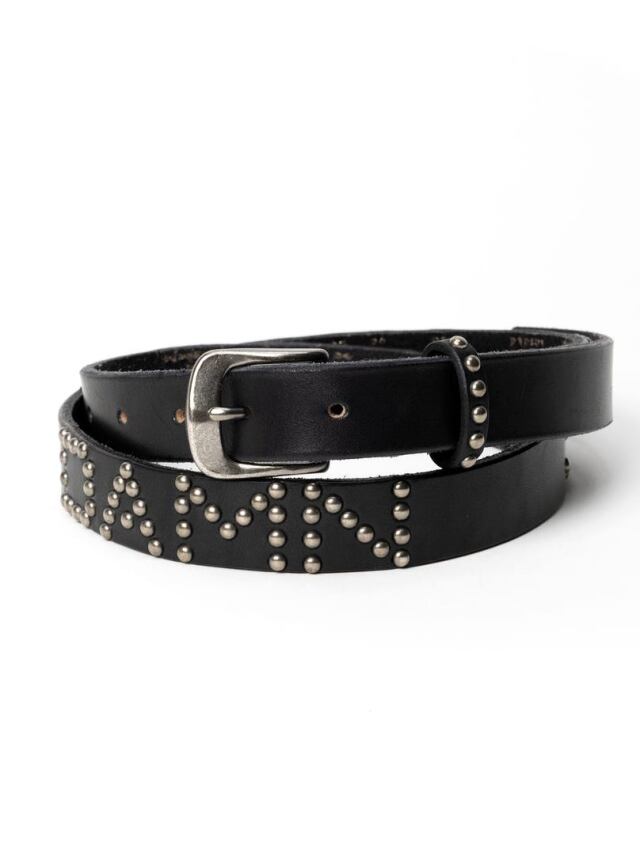 CALEE  　「STUDS LEATHER NARROW BELT ＜S.V.D.S.H＞」　　スタッズレザー ナローベルト