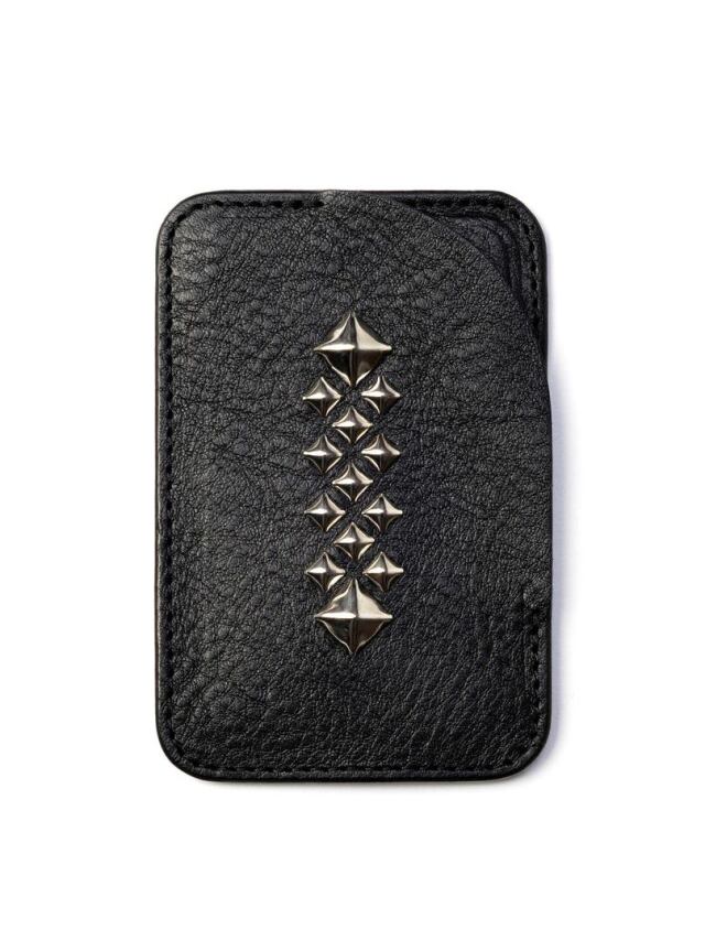 CALEE  　「STUDS LEATHER CARD CASE ＜Magsafe＞」　　Magsafe対応 スタッズレザーカードケース