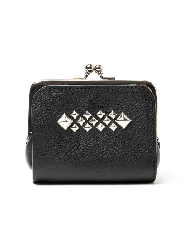 CALEE  　「STUDS LEATHER INTERNAL FLEX FRAME TYPE MULTI WALLET」　　がま口 レザーウォレット