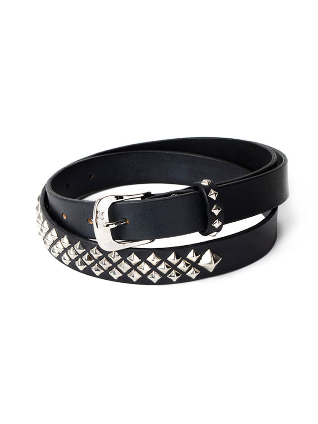 CALEE  　「STUDS LEATHER NARROW BELT」　　スタッズレザー ナローベルト