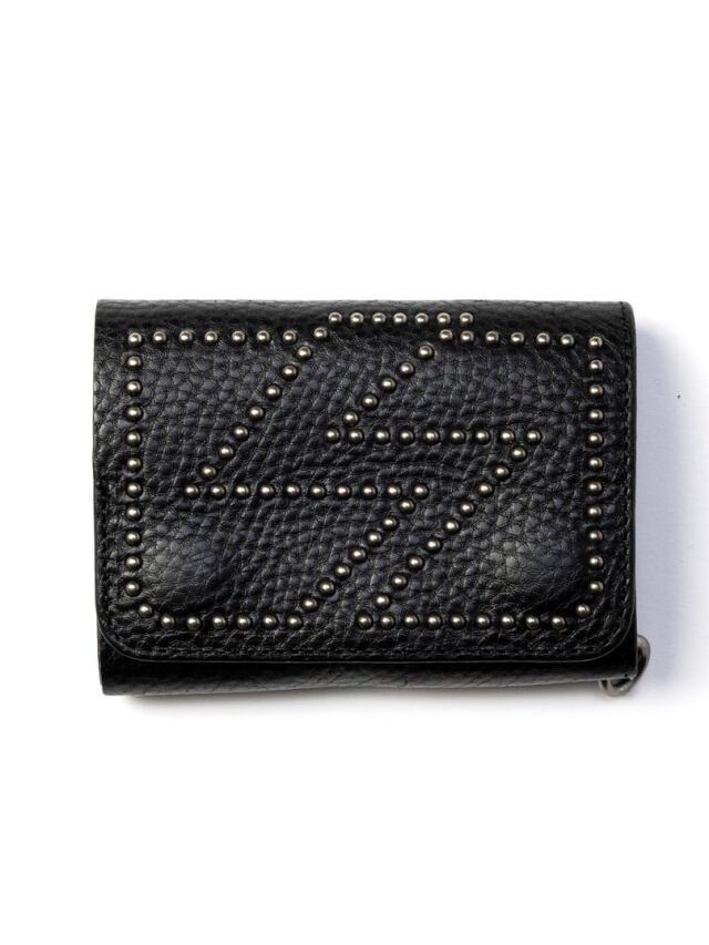 CALEE  　「LIGHTNING LEATHER FLAP HALF WALLET <EXCLUSIVE>」　　スタッズレザー ハーフウォレット