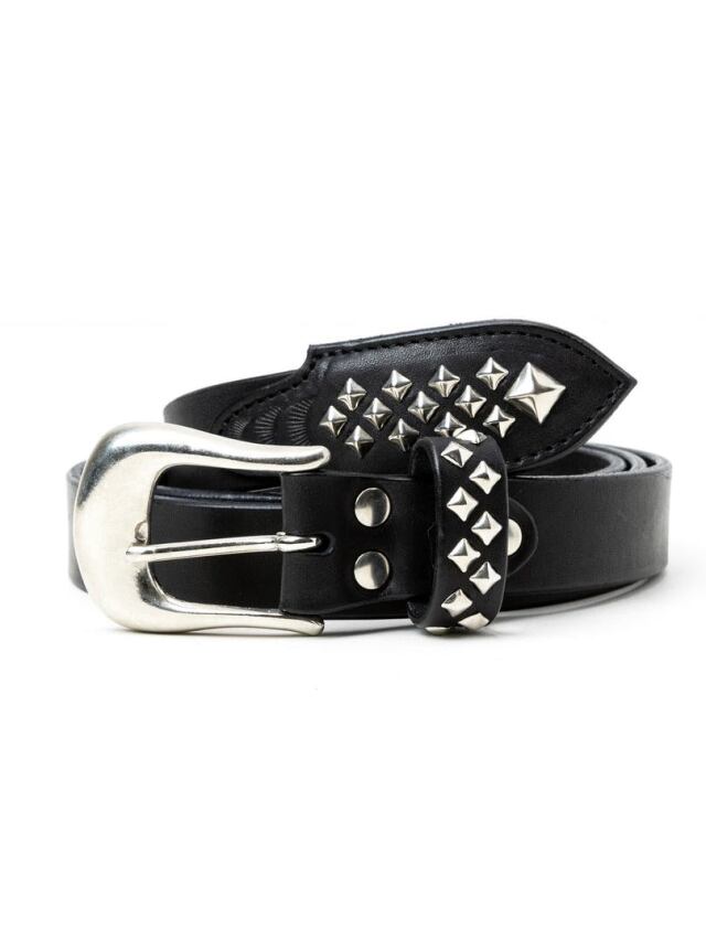 CALEE 　「STUDS LEATHER NARROW BELT  <TYPE B>」　レザーナローベルト