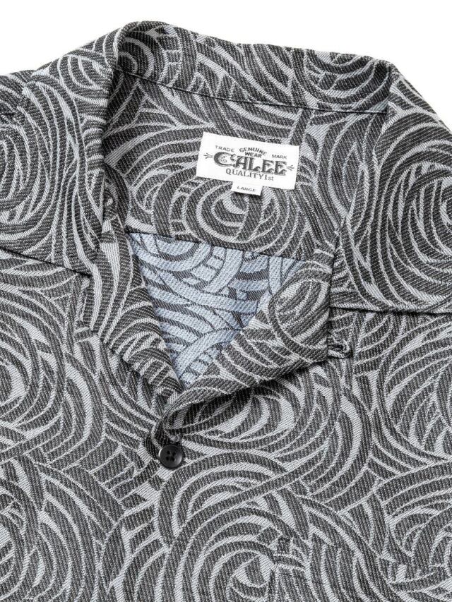 CALEE 「SPIRAL JACQUARD CHAMBRAY S/S SH 」 オープンカラーシャツ