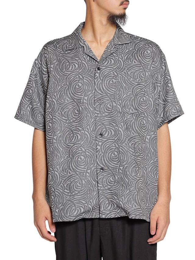 CALEE 「SPIRAL JACQUARD CHAMBRAY S/S SH 」 オープンカラーシャツ