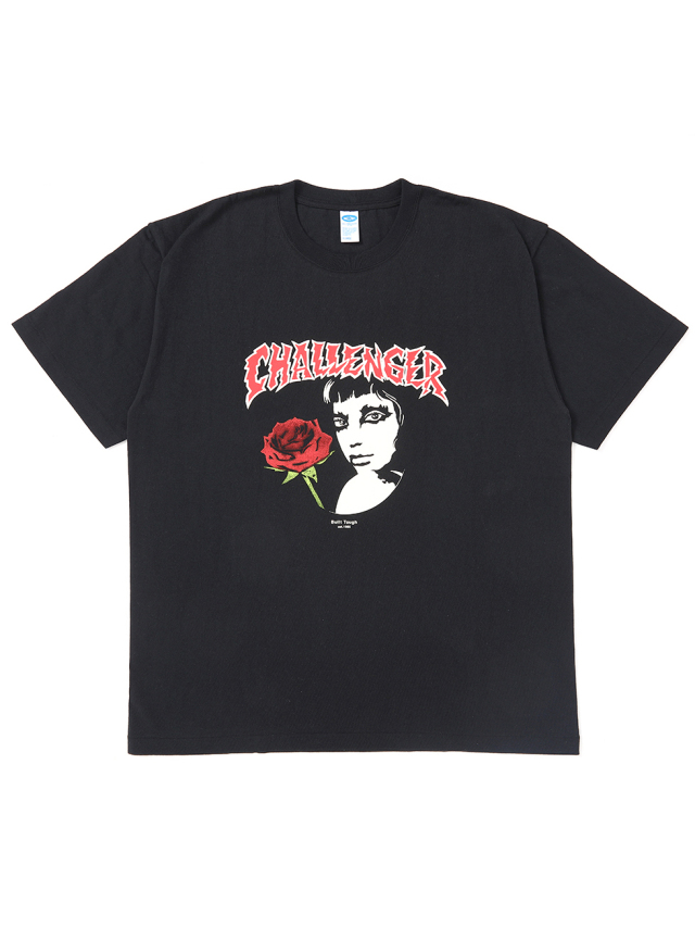 CHALLENGER リンガーTシャツ CHALLENGER / BURNING SNAKE RINGER TEE -White×Red-