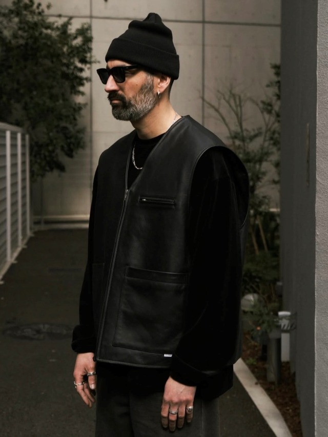 COOTIE 「Leather Work Vest」 レザー ワークベスト