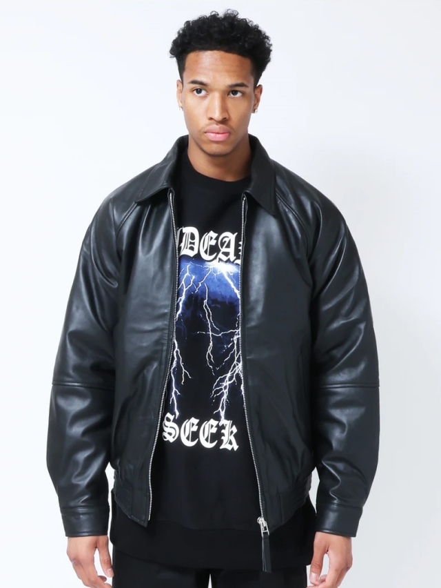 Hide and Seek 「Zip Leather Jacket(24AW)」 シープレザー ジップ 