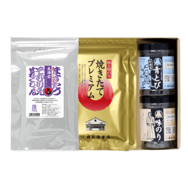 茜－あかね－ 丸海苔プレミアム1袋　焼きたてプレミアム2袋　味のり2種　ギフト　通販限定送料込み