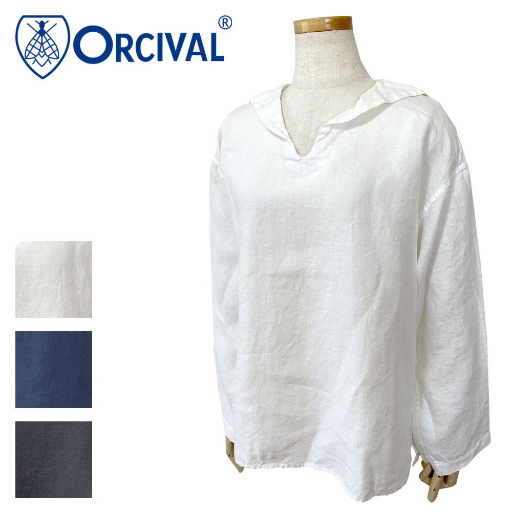 Orcival オーシバル リネン セーラーカラーシャツ レディース OR