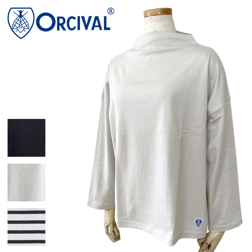 Orcival オーシバル コットン モックネック 長袖Tシャツ レディース OR-C0374 BFJ