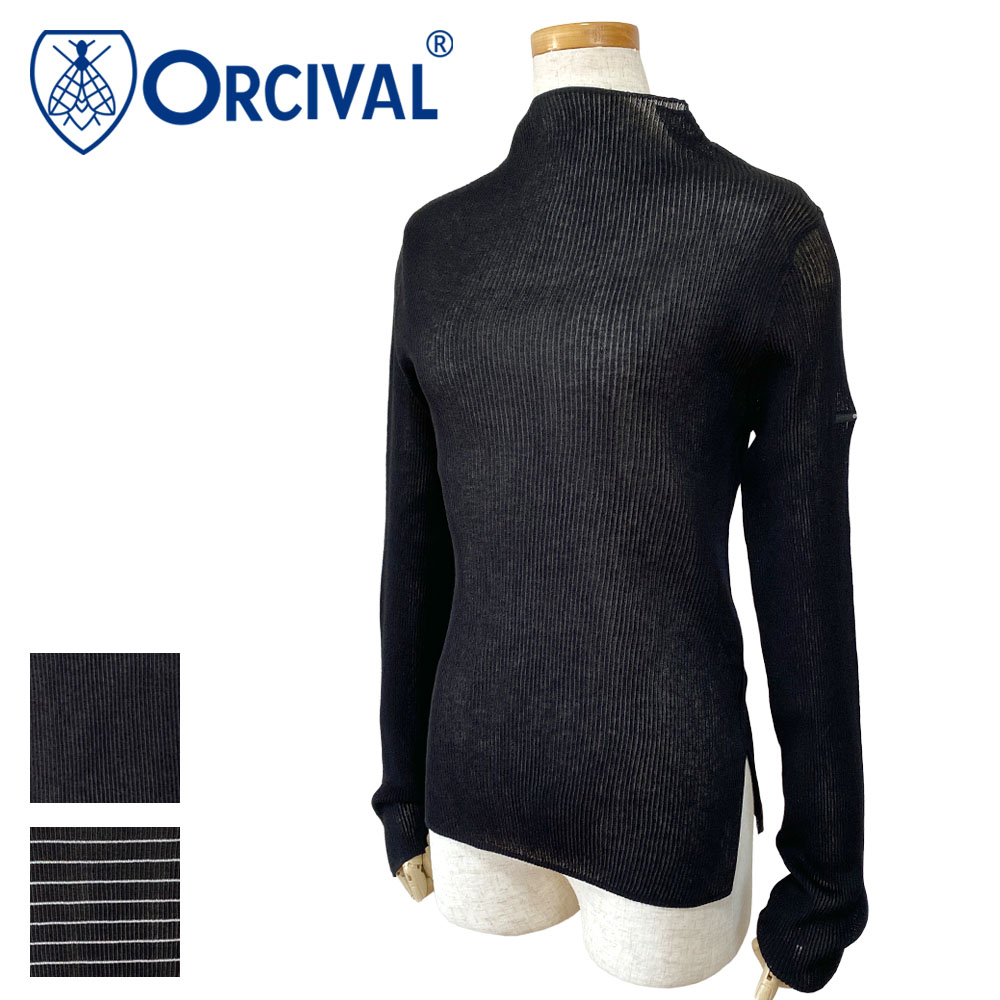 Orcival オーシバル シアーリブニット モックネックプルオーバー レディース OR-D0108 SAR