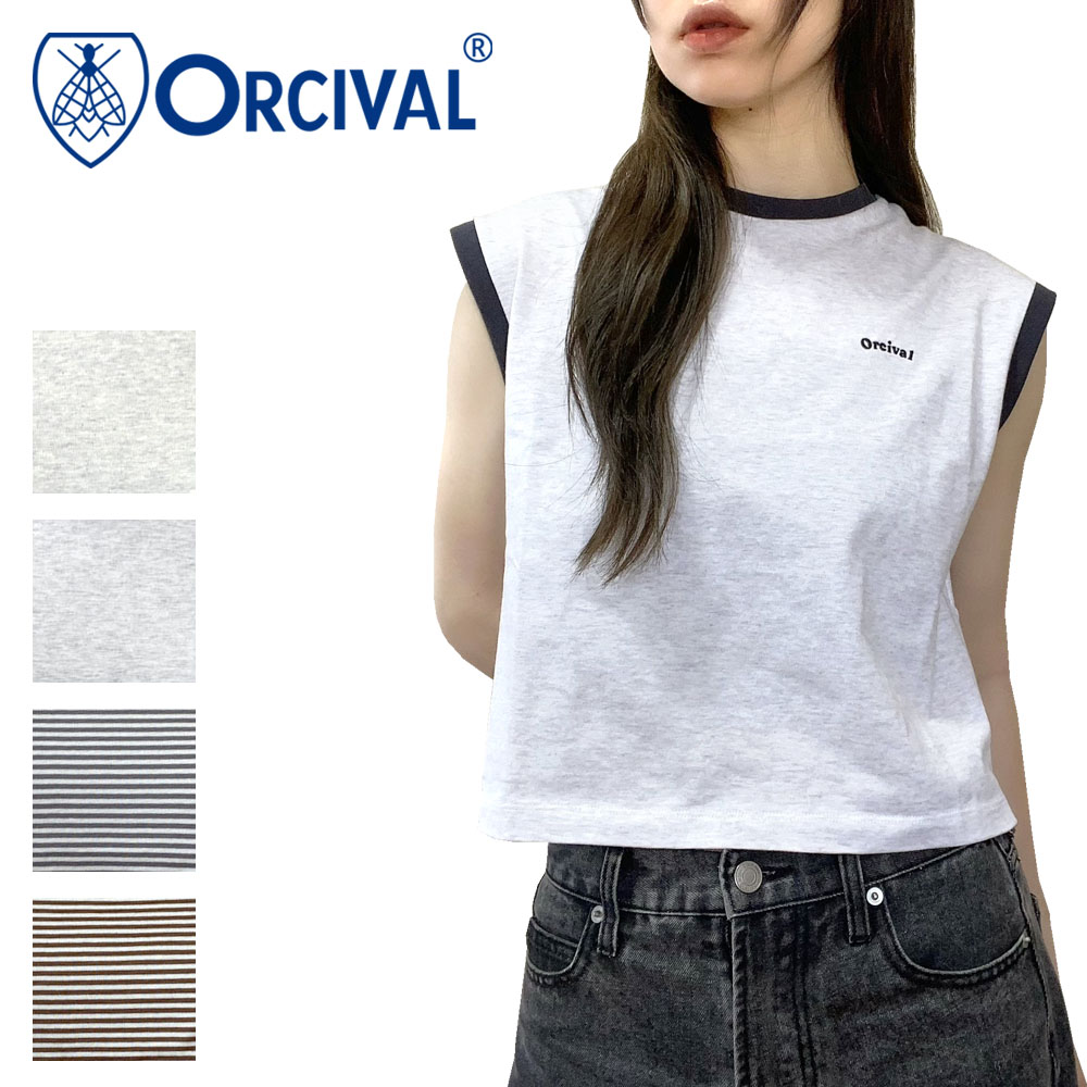 Orcival オーシバル エンブロイダリー スリーブレス Tシャツ レディース OR-C0420 CYS