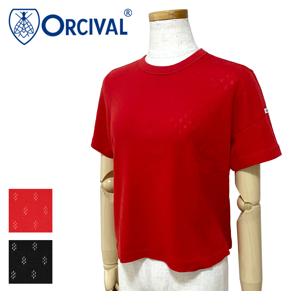 Orcival オーシバル パターンメッシュ クルーネック Tシャツ レディース OR-C0527 OWE