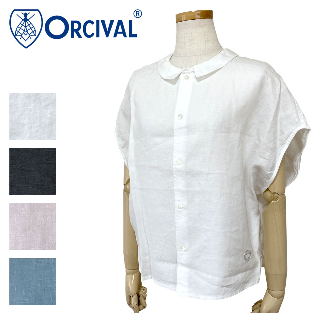 Orcival オーシバル リネン スリーブレスシャツ レディース OR