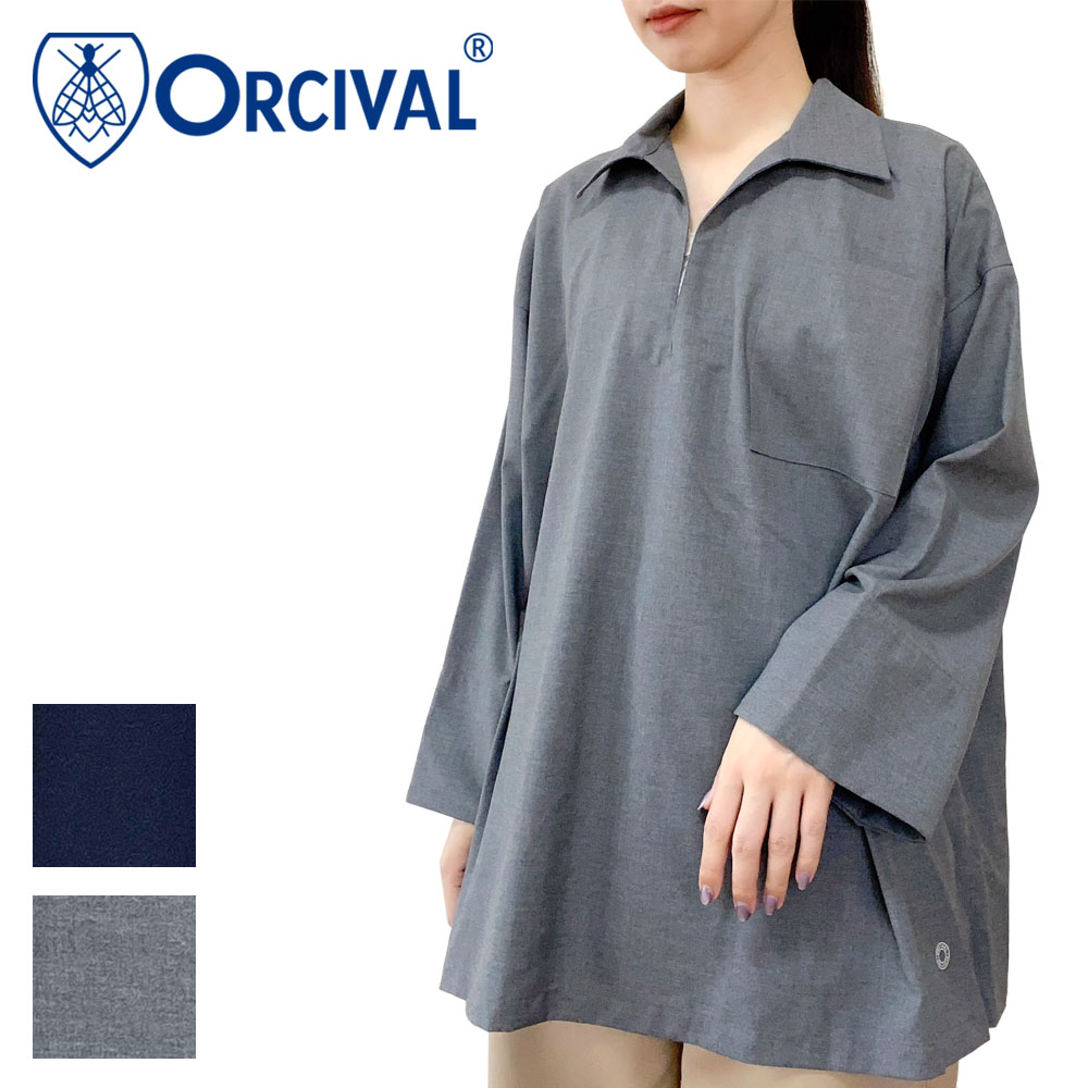 Orcival オーシバル ストレッチブロード スキッパーシャツ レディース OR-B0419 TWR