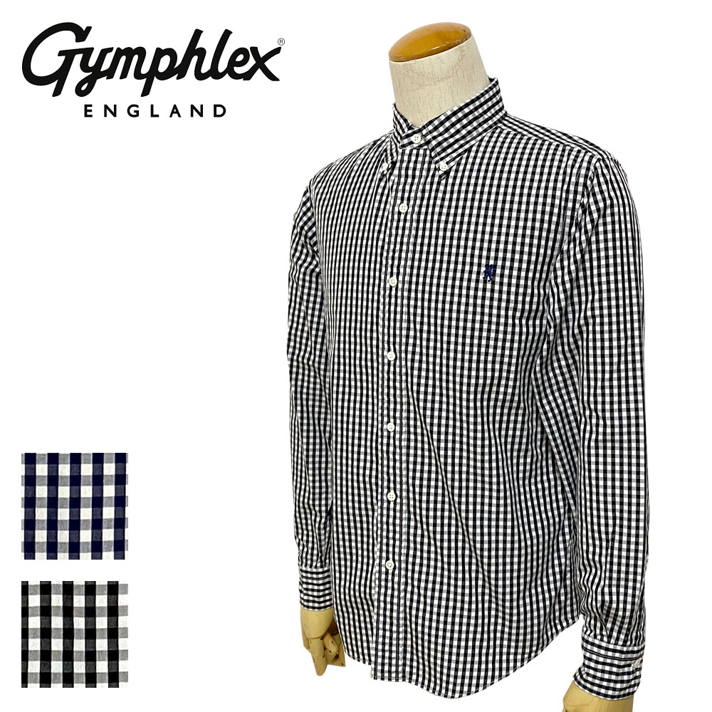 Gymphlex ギンガムチェック 長袖ボタンダウンシャツ Men's 【J-0643 TSS】
