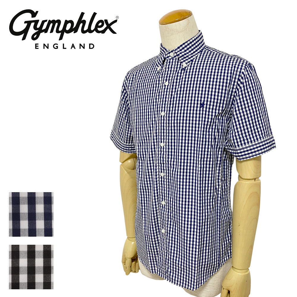 Gymphlex ギンガムチェック ボタンダウン S/Sシャツ Men's 【J-1421 TSS】