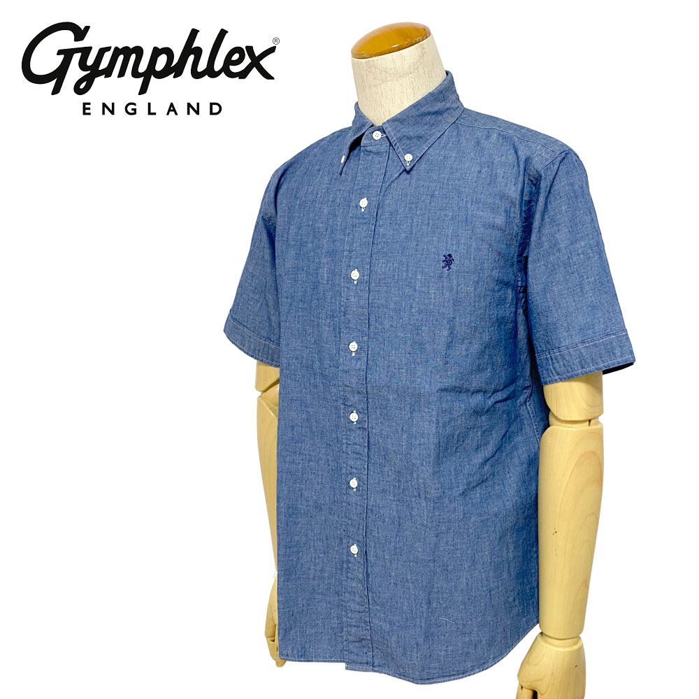 Gymphlex シャンブレー ボタンダウン S/Sシャツ Men's 【J-1421 COD】