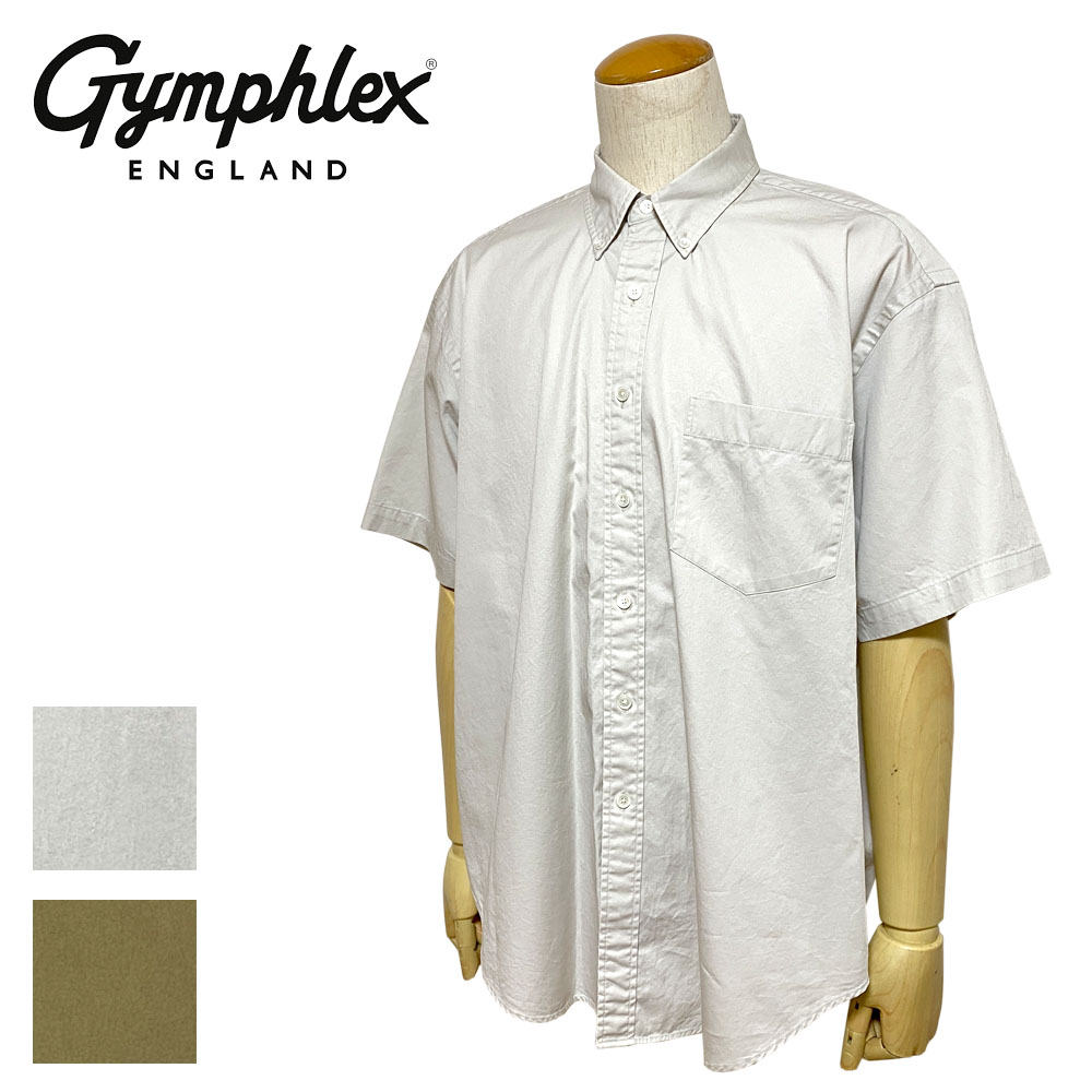Gymphlex コットンツイル ボタンダウン半袖シャツ Men's 【GY-B0157 BIT】