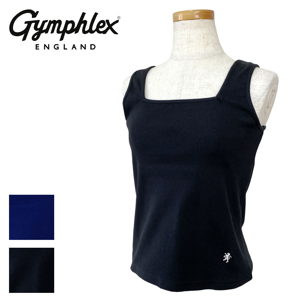 Gymphlex ジムフレックス ストレッチリブ スクエアネック タンクトップ レディース GY-C0451 BTC
