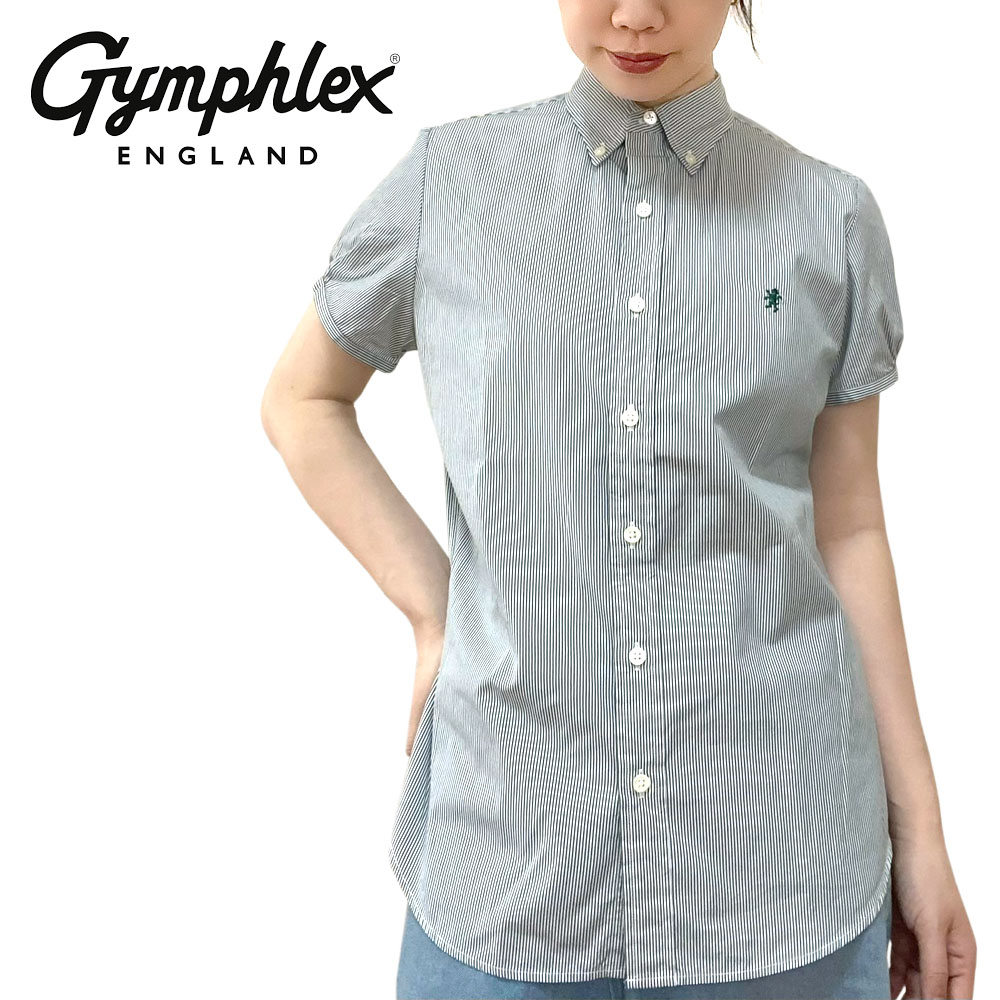 Gymphlex ジムフレックス ロンドンストライプ フレンチスリーブシャツ レディース GY-B0242 KBS