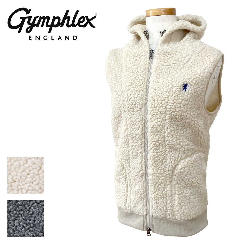 Gymphlex ジムフレックス ボア ジップ フードベスト レディース J-0855 PL