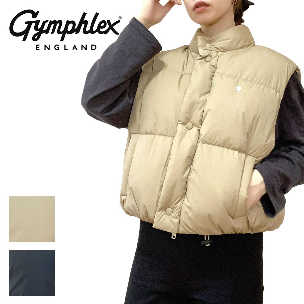 Gymphlex ジムフレックス ナイロン ダウンショートベスト レディース
