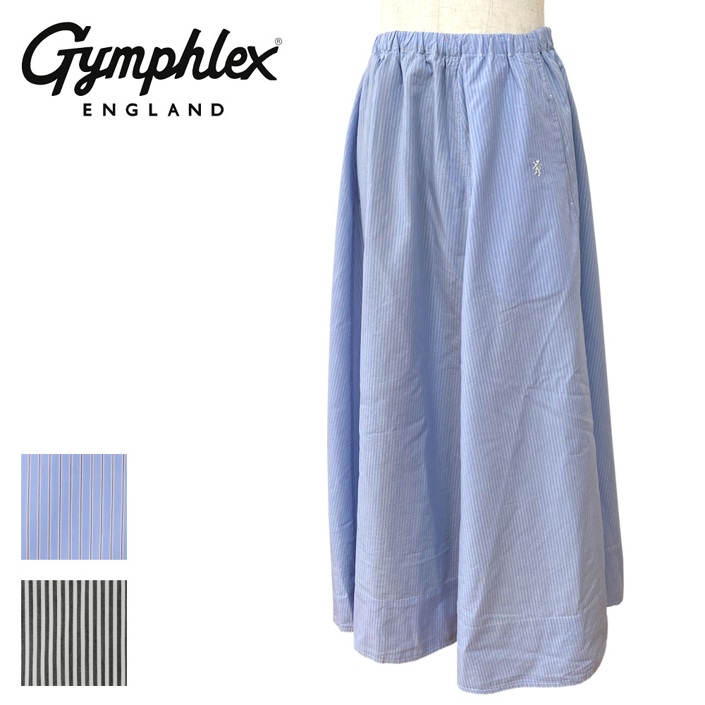 Gymphlex ジムフレックス ストライプ フレアスカート レディース