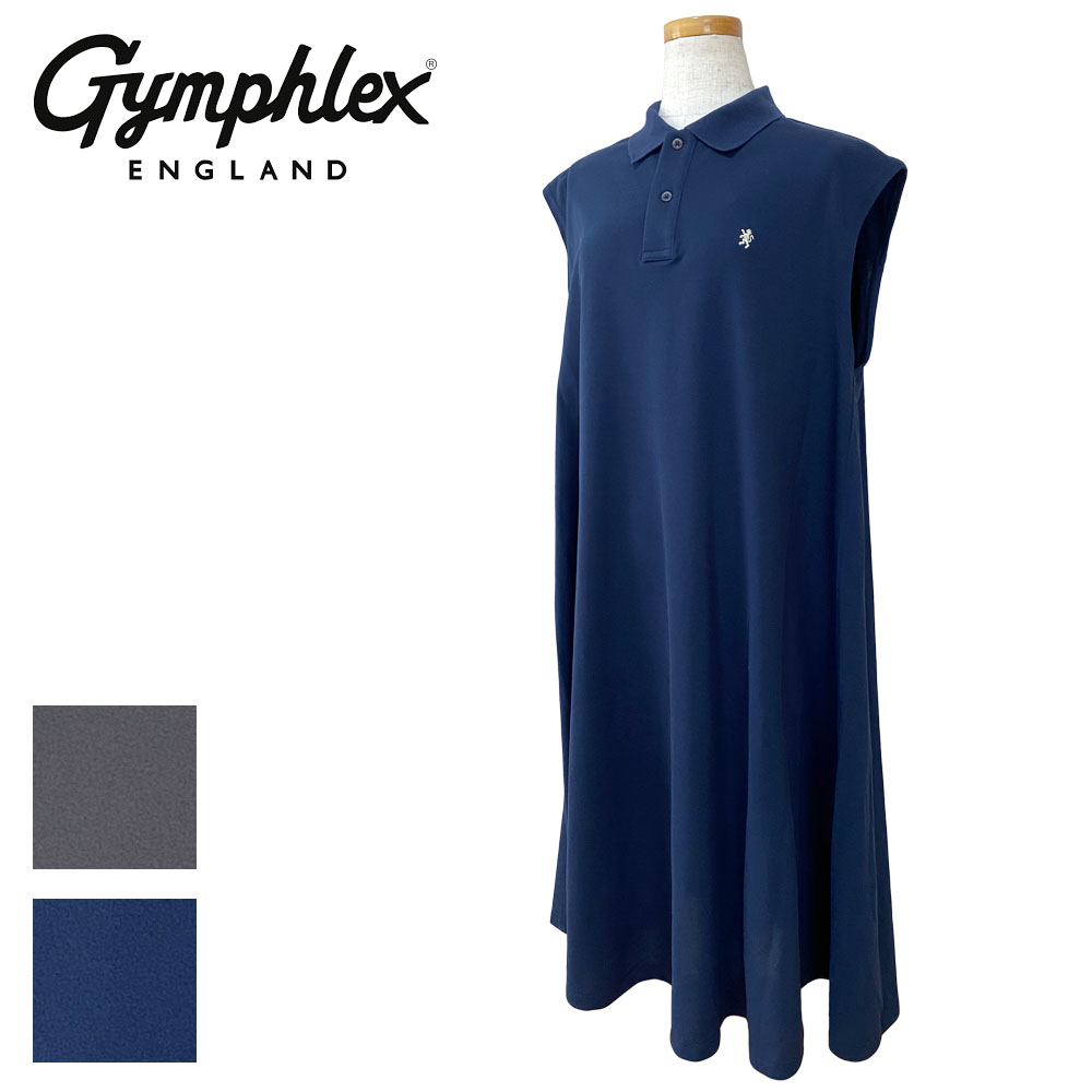 Gymphlex ジムフレックス ポリエステル鹿の子 ポロ衿スリーブレスワンピース レディース GY-G0100 QSK