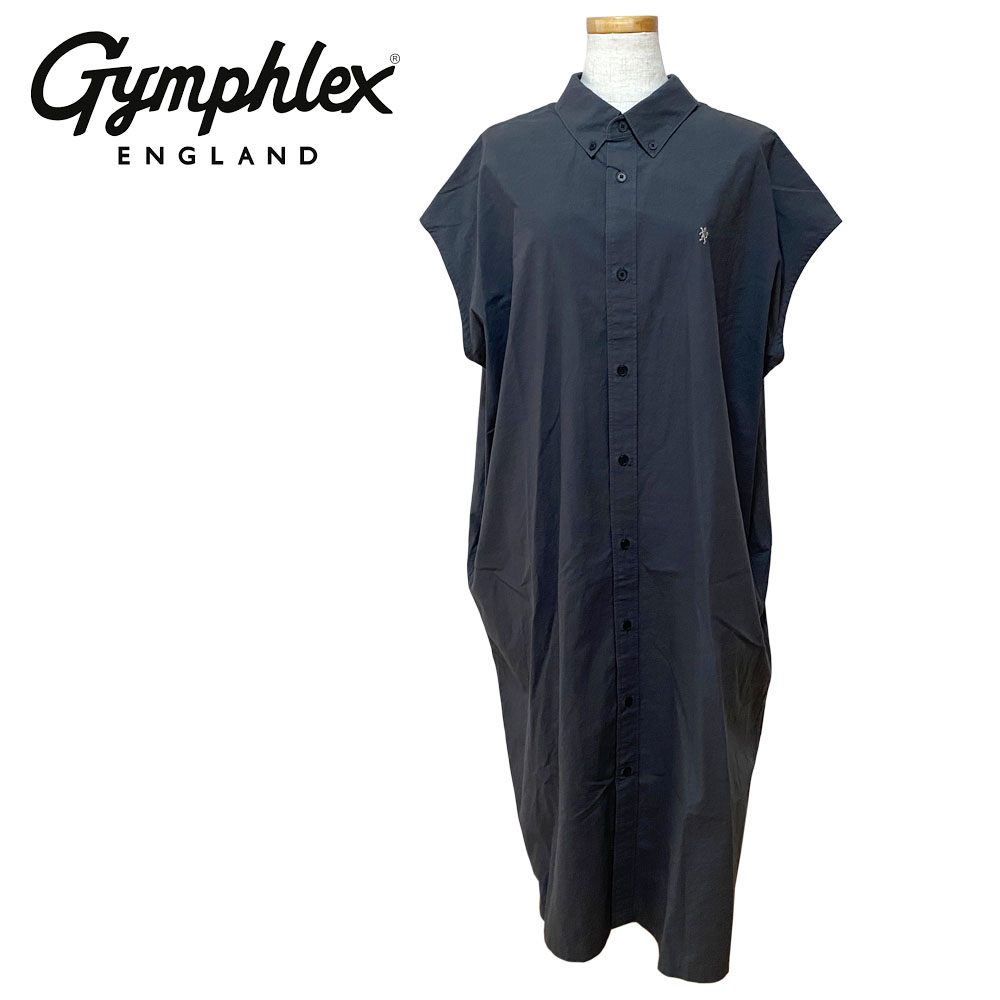 Gymphlex ジムフレックス スリーブレス ボタンダウン シャツワンピース レディース GY-B0246 TYO