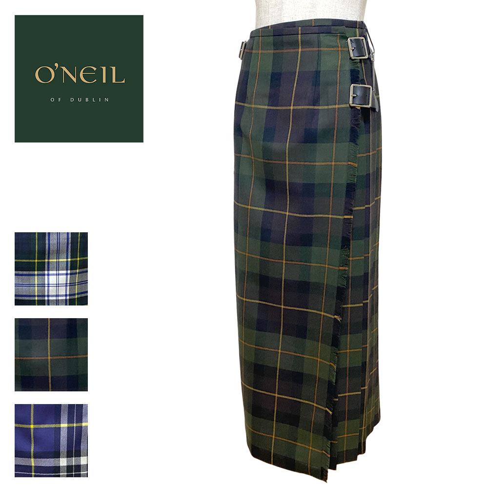 O'NEIL OF DUBLIN ウーステッドウール ロングキルトスカート Lady's 【12491】