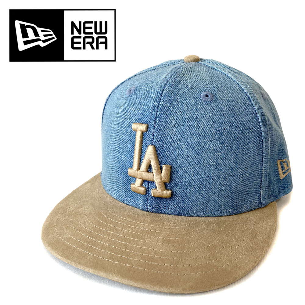 NEW ERA ニューエラ LP 59FIFTY MLB Denim 2-Tone ロサンゼルス・ドジャース スウェードバイザー 14307326