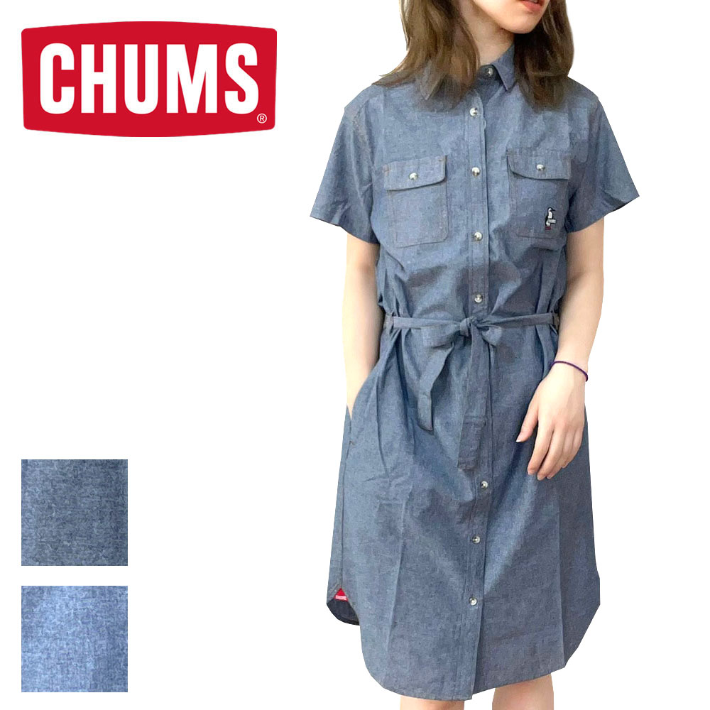 CHUMS チャムス Beaver Yarn-Dyed Chambray S/S Dress ビーバーヤーンダイドシャンブレー ショートスリーブドレス ワンピース CH18-1288