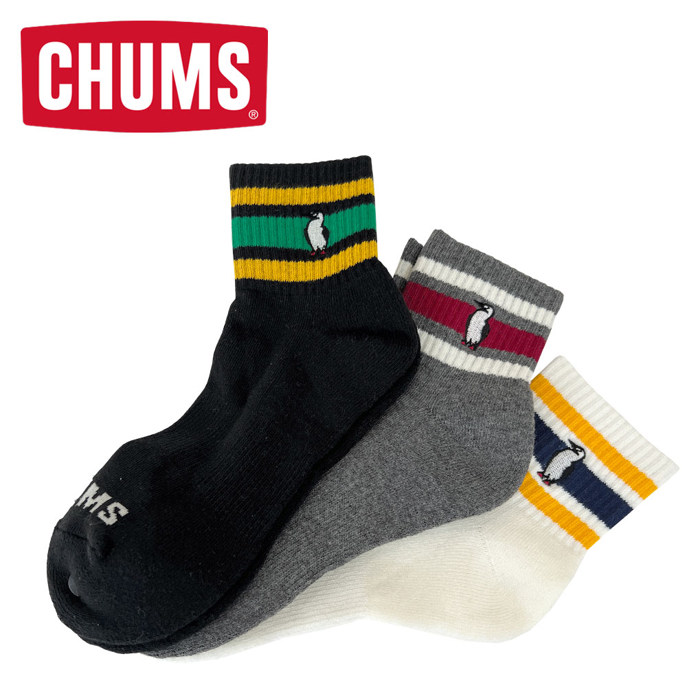 CHUMS チャムス 3P Border Crew Socks 3Pボーダークルーソックス メンズ レディース ユニセックス CH06-1106