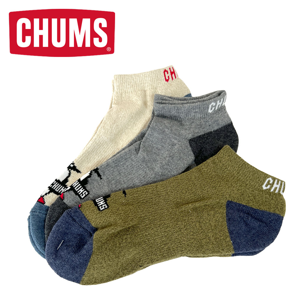 CHUMS チャムス 3P Booby CHUMS Ankle Socks 3Pブービーチャムスアンクルソックス メンズ レディース ユニセックス CH06-1115