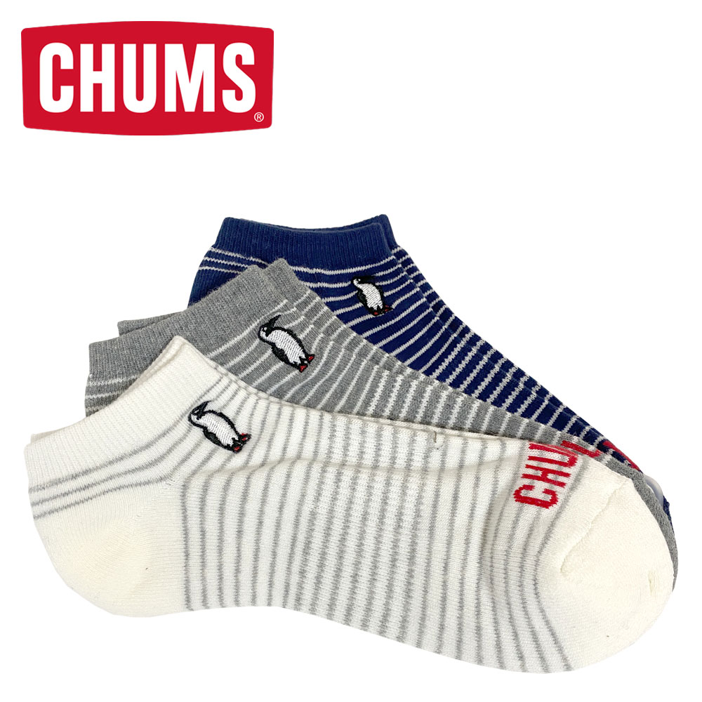 CHUMS チャムス 3P Booby Border Ankle Socks 3Pブービーボーダーアンクルソックス CH06-1114