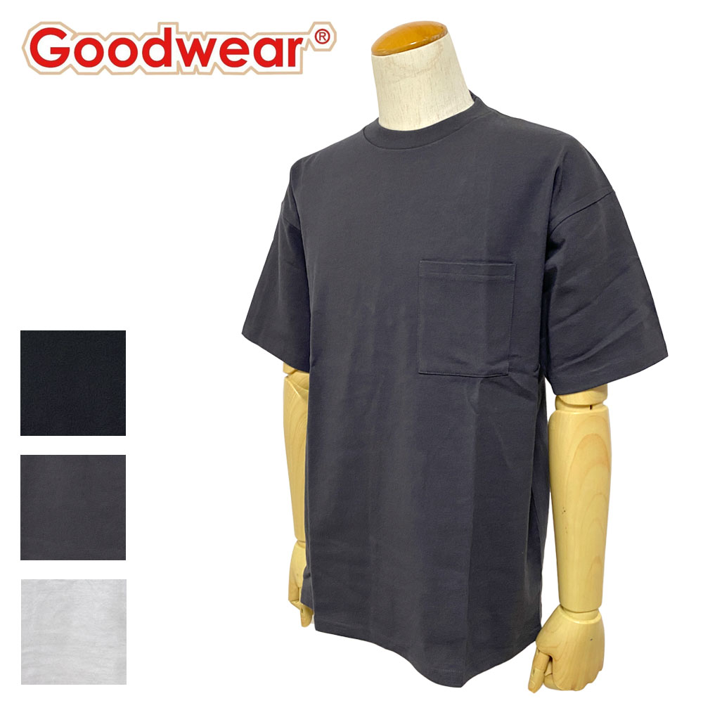 Goodwear USAコットン BIG無地ポケットTシャツ Men's 【2W7-3505】